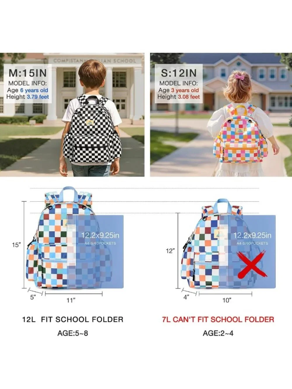 Adorable 12-Inch Toddler Backpack for Boys & Girls - Perfect for Preschool